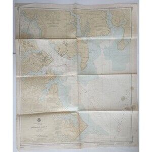 Vintage 1980 Annapolis Harbor National Ocean Survey Color Map 37" x 30" NOAA